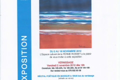 Exposition et Récital Ferme Rosset, Thônex-Genève, 02-15.11.2012