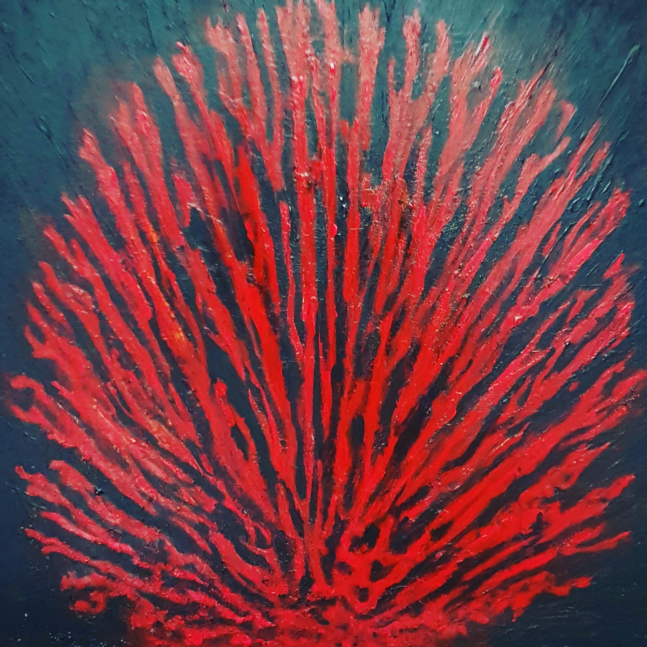 Le buisson ardent - M0ïse. Acrylic on canvas, 60 cm x 60 cm. 09.10.2019 VENDU