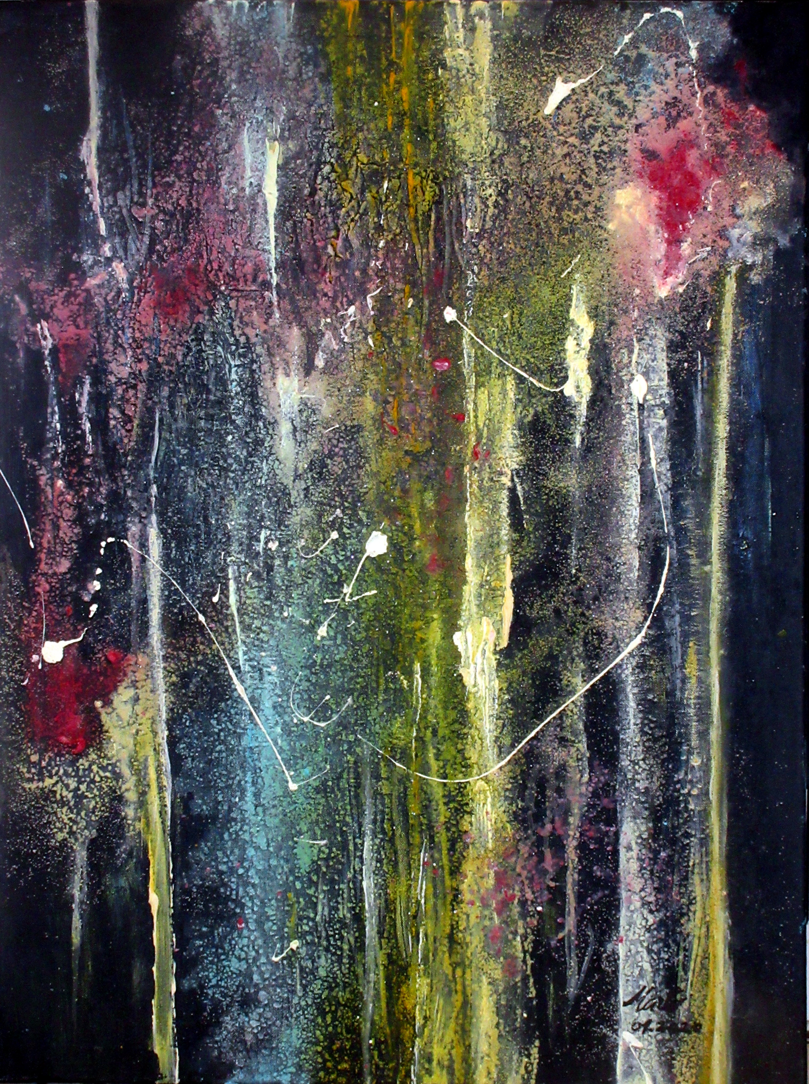 Looking at Infinity - Guardando l'Infinito nel cielo notturno. Acrylic on canvas. 80 cm H x 60 m W x 2 cm D. 01.2020