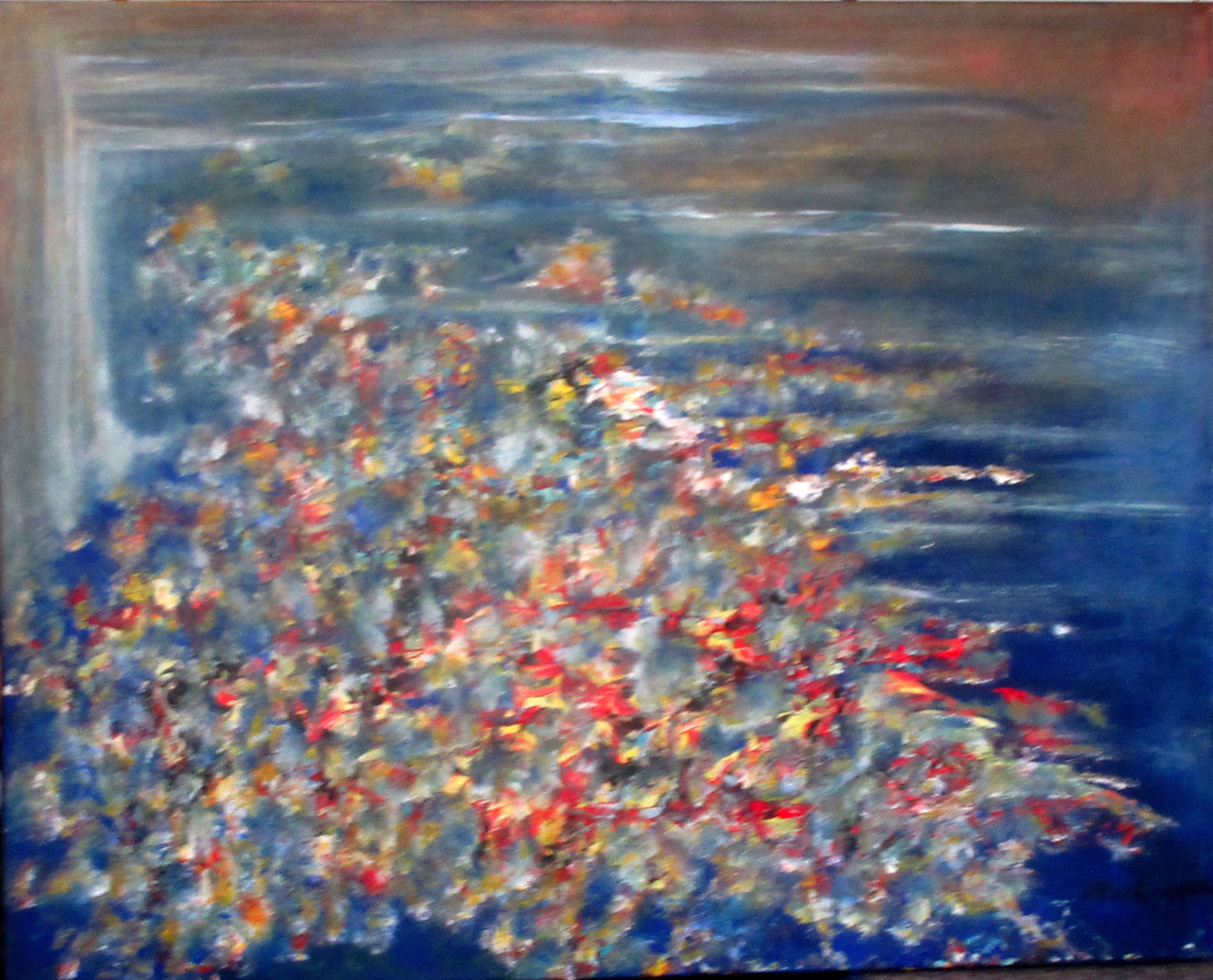 At the seaside... 100cm W x 80 cm H. Acrylic and oil  on canvas.07.08.2022.jpg